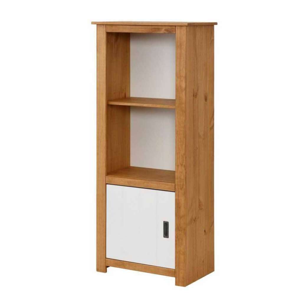 Buecherregal in Weiß und Kieferfarben 140 cm hoch