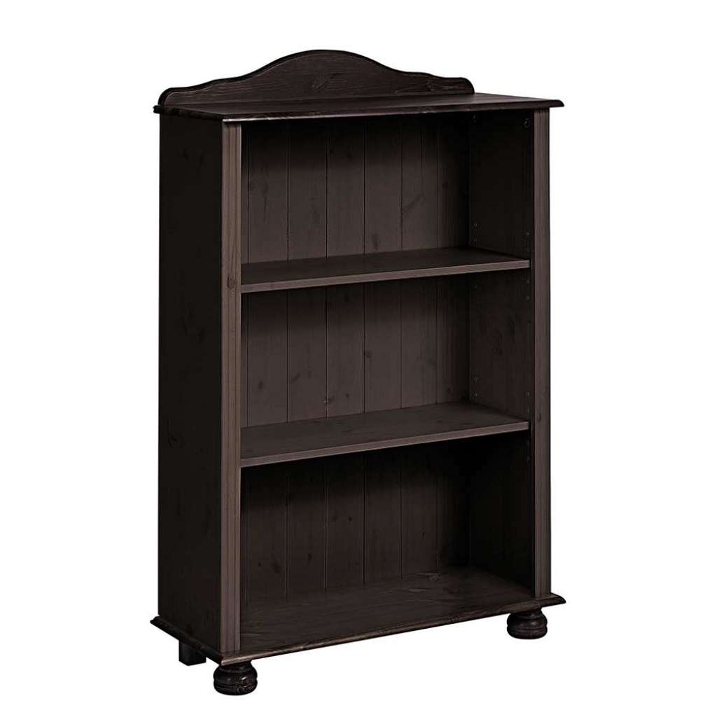 drei Fächer Regal in Wengefarben lackiert Kiefer Massivholz