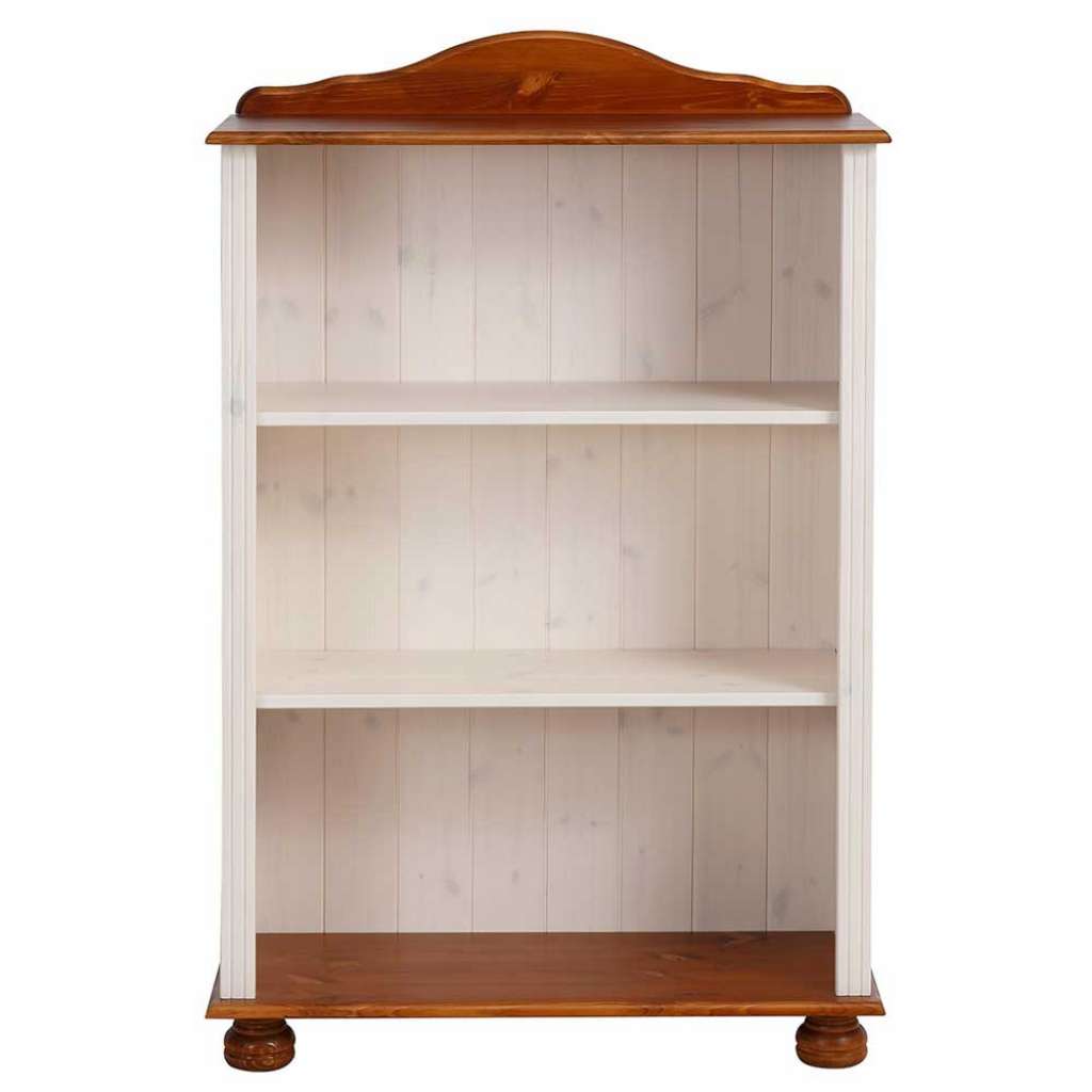 Regal in Weiß und Honigfarben Kiefer Massivholz