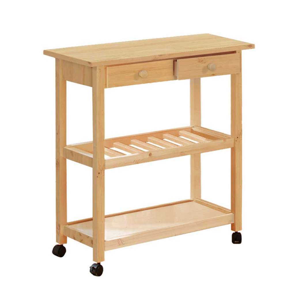 Servierwagen aus Kiefer Massivholz 80 cm breit