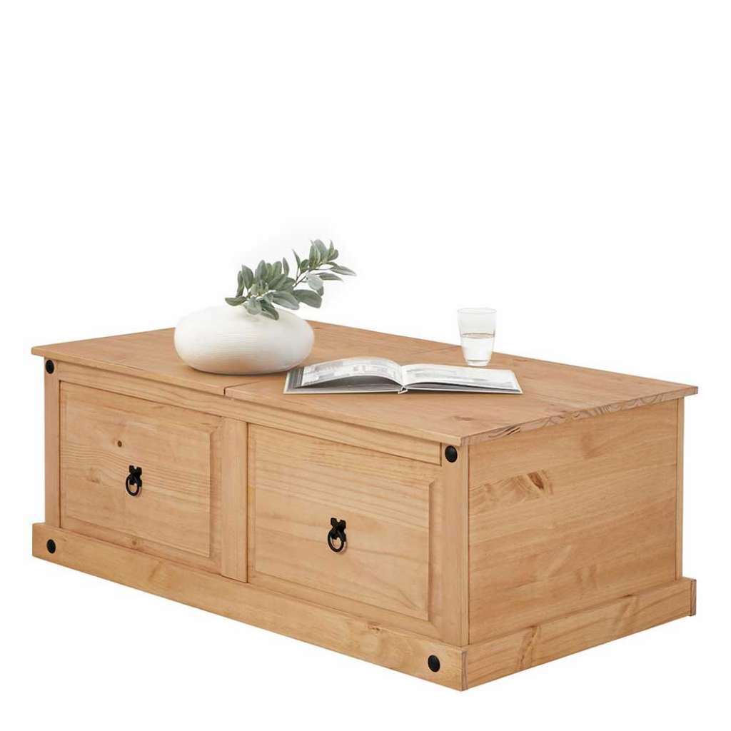 Couchtisch Truhe aus Kiefer Massivholz 110 cm breit