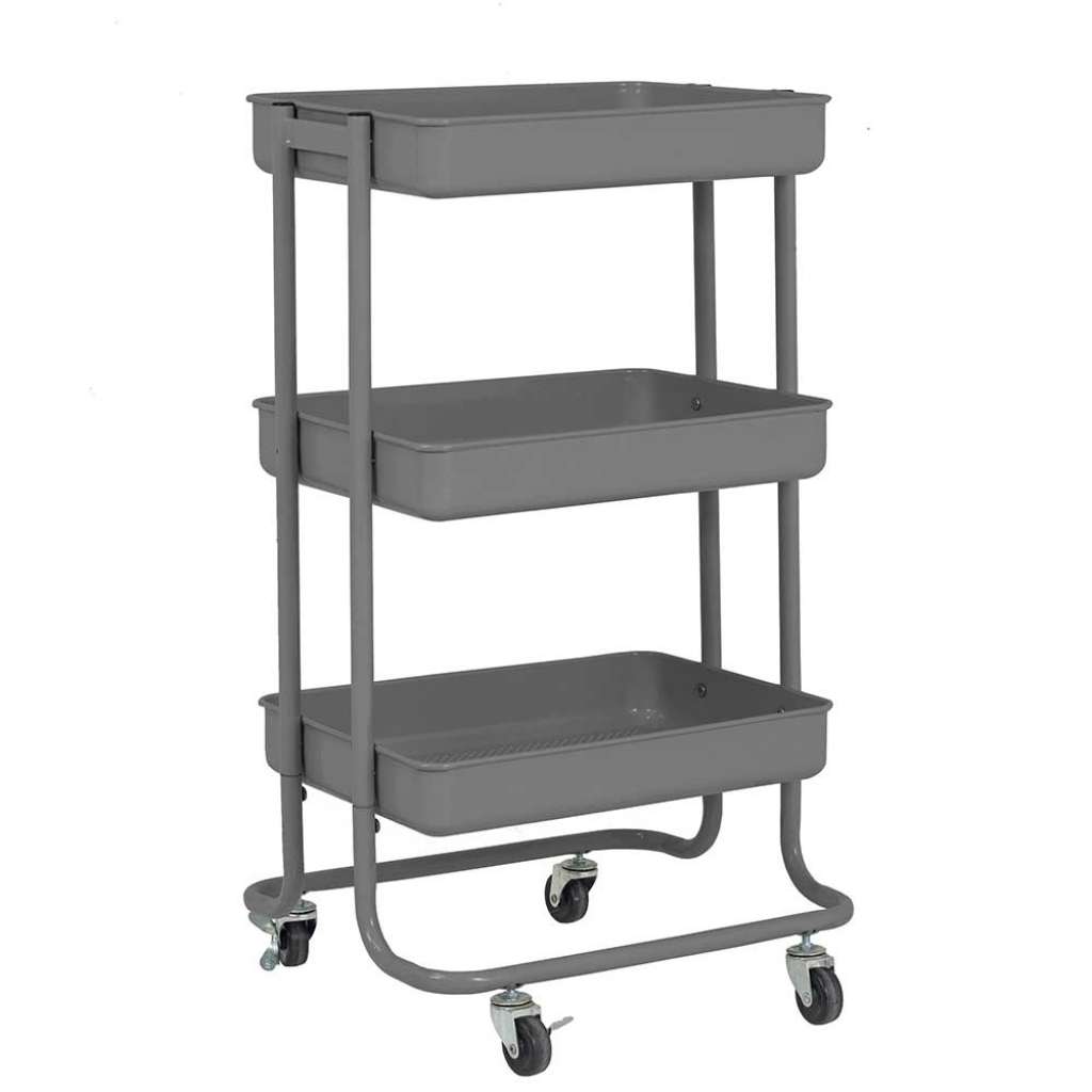 Küchenrollwagen in Grau Metall