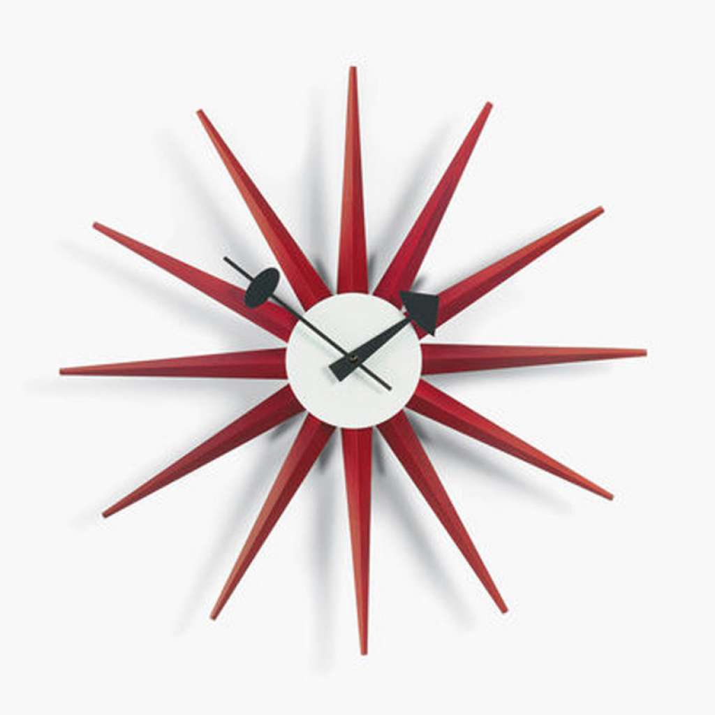 Vitra - Sunburst Clock - rot - indoor