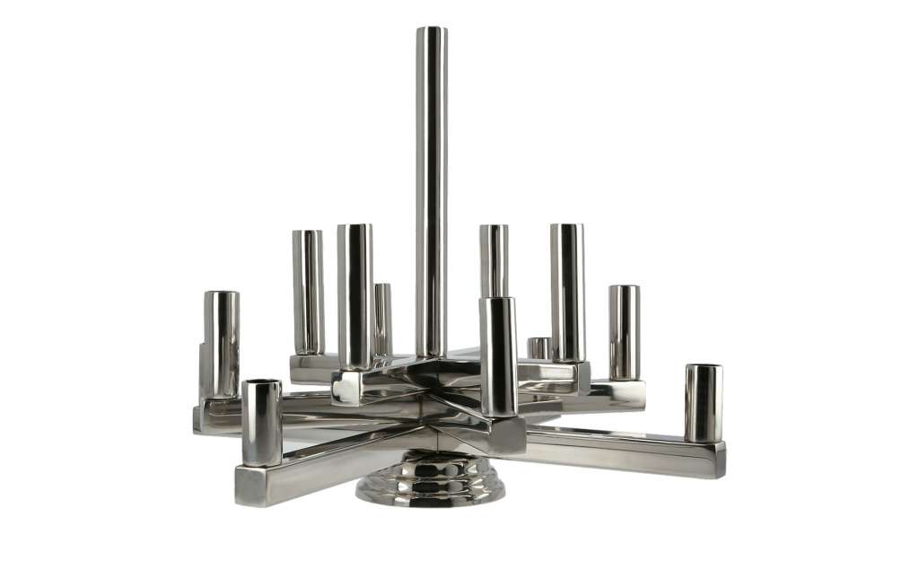 Kerzenständer ¦ silber ¦ Stahl ¦ Maße (cm): H: 33 Ø: 45 Dekoration > Kerzen & Lichter > Kerzenständer - Höffner