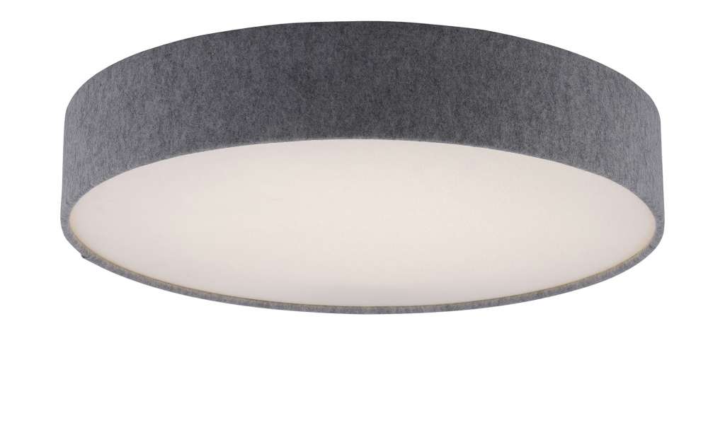 Q-Smart Home Lights Deckenleuchte, 1-flammig, Stoffschrm grau ¦ grau ¦ Maße (cm): H: 10 Ø: 55 Lampen & Leuchten > Innenleuchten > Deckenleuchten - Höffner