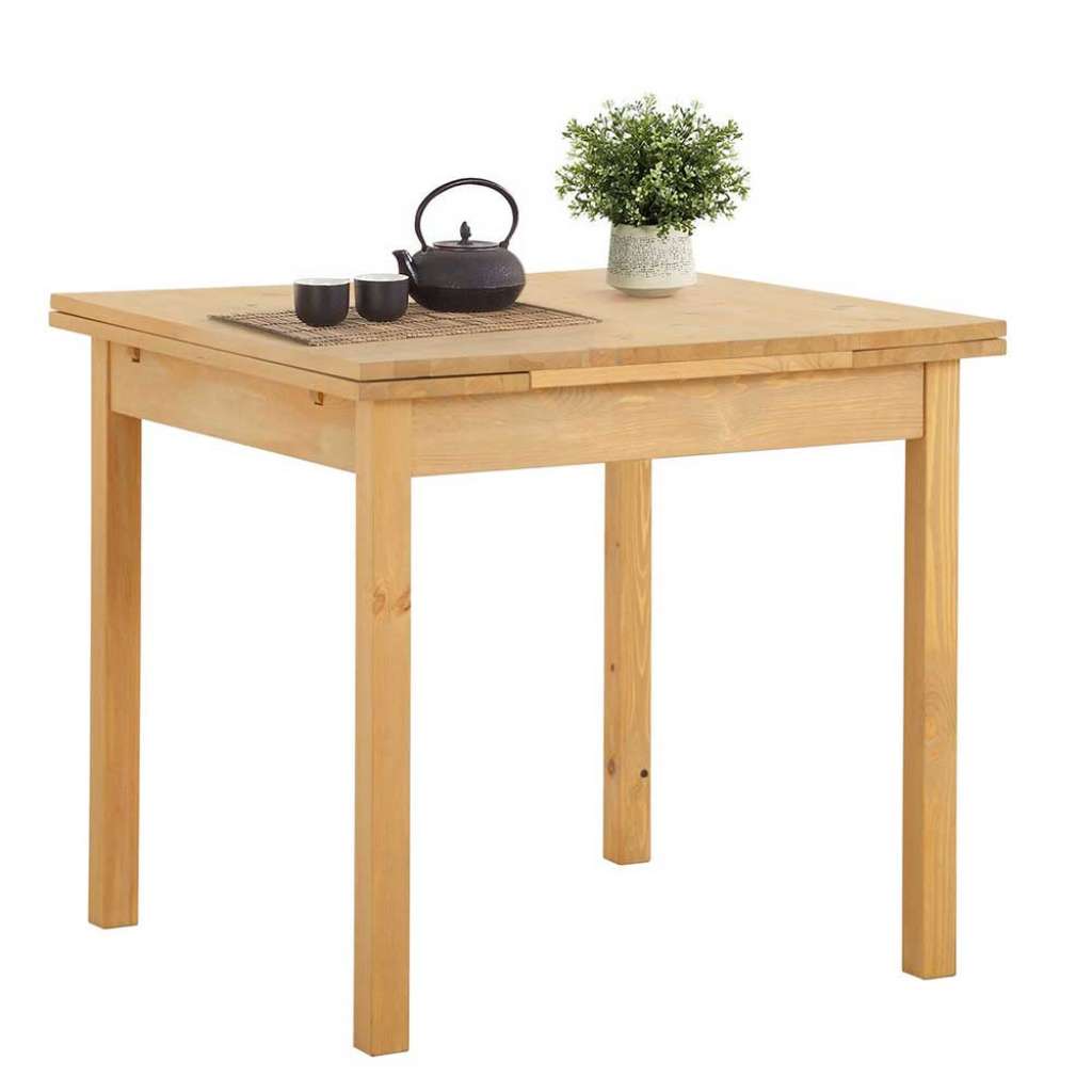 Ausziehbarer Massivholztisch aus Kiefer gebeizt und geölt Landhausstil