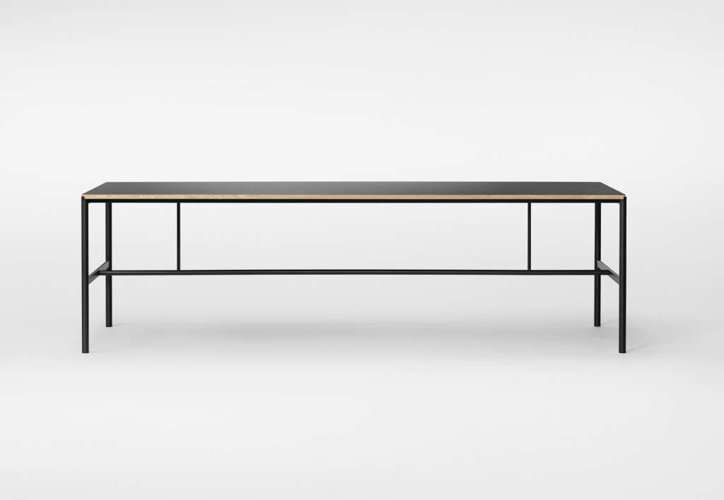 Million - Mies Esstisch M1 - schwarz - Linoleum - Eiche Furnierkante - indoor