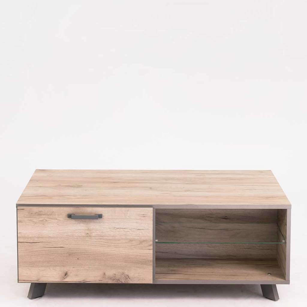 Sofatisch in Eiche Grau und Anthrazit 110 cm breit