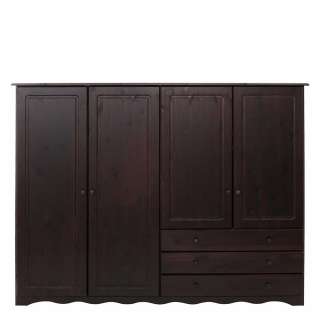 Kiefernkleiderschrank in Wengefarben lackiert 140 cm hoch