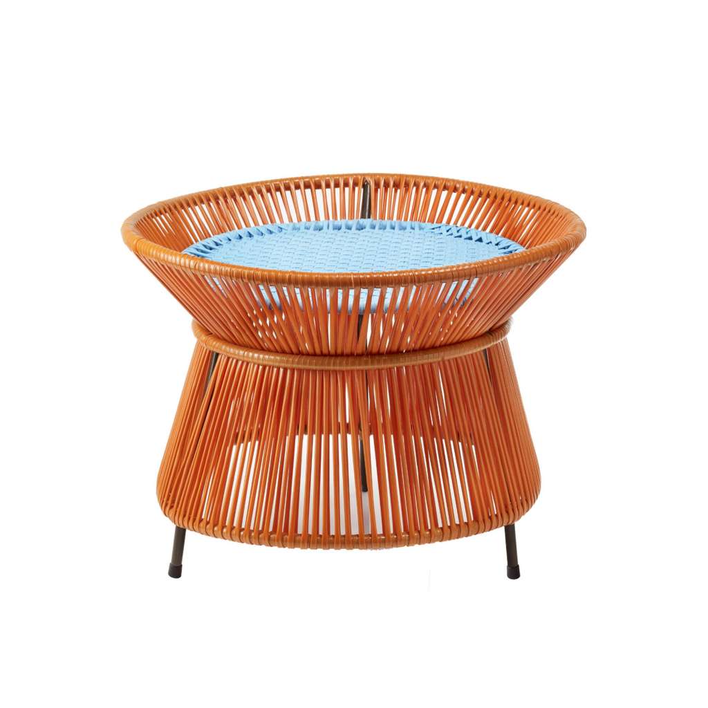 Ames  - CARIBE Korbtisch - orange/ rosa/ curry - indoor