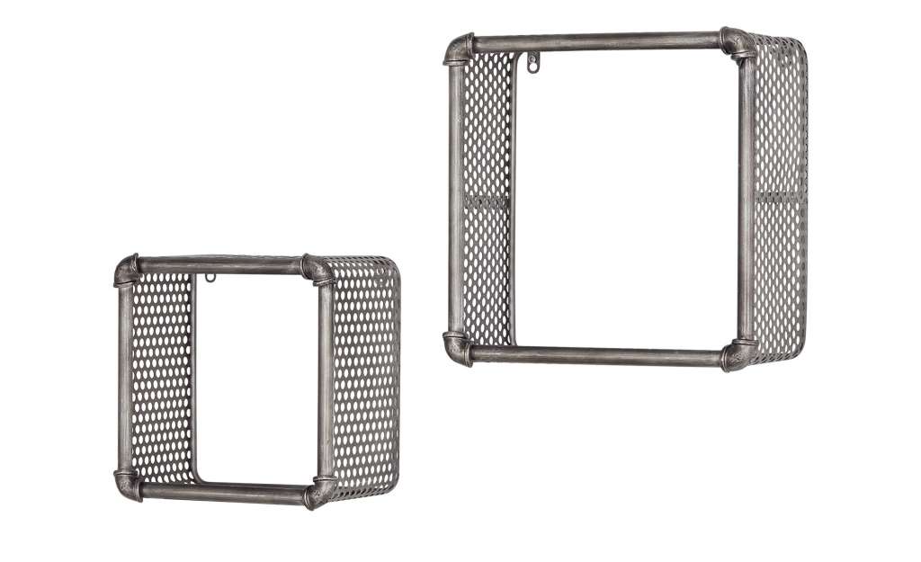 Wandregal, 2-er Set  Pipe ¦ silber ¦ Maße (cm): B: 31 H: 19 T: 39 Regale > Bücherregale - Höffner