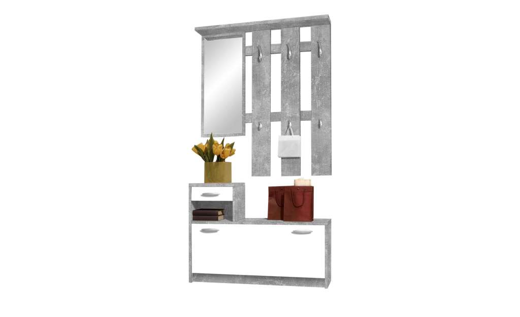 Garderobe  Onno ¦ grau ¦ Maße (cm): B: 100 H: 191 T: 25 Garderoben & Kleiderstangen > Garderoben - Höffner