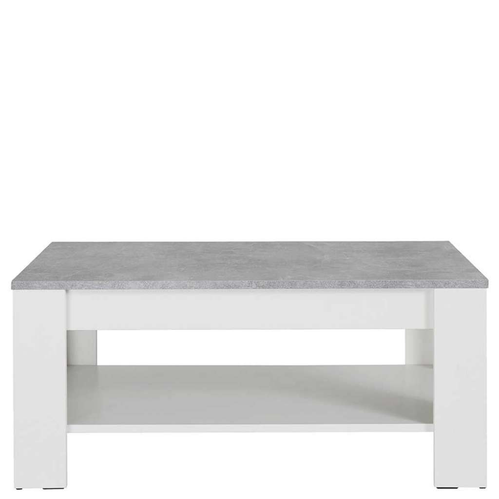 Sofa Tisch in Beton Grau und Weiß 100 cm breit