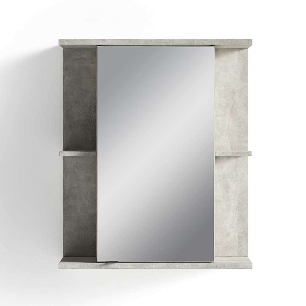Badezimmer Spiegelschrank in Beton Grau 60 cm breit