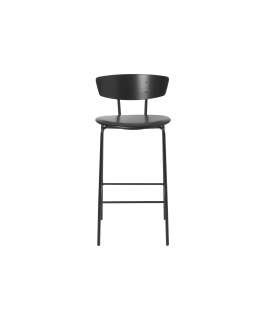 ferm LIVING - Herman Barstuhl - SH: 64 cm - Leder - schwarz - indoor