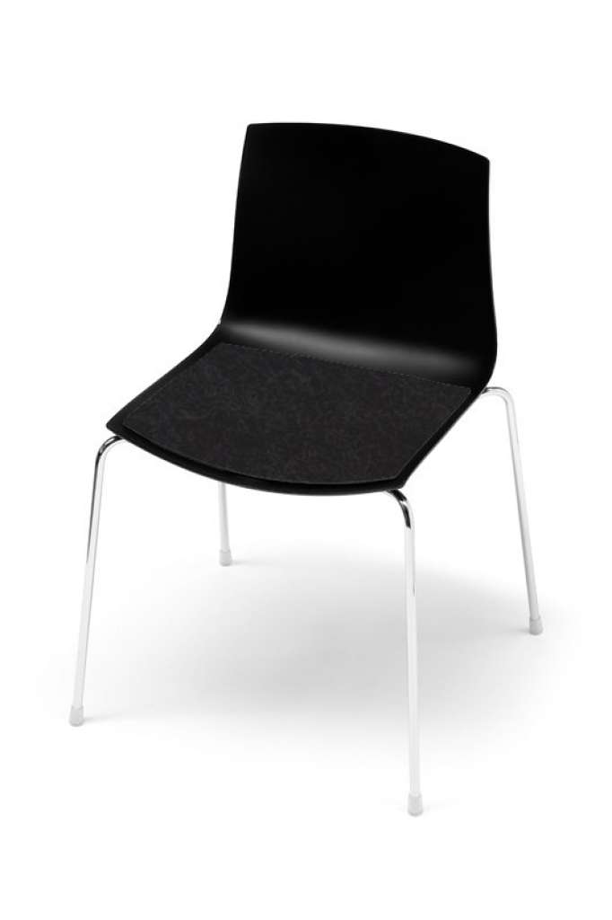 Hey-Sign - Sitzauflage Catifa 46 - 02 schwarz mit Antirutsch - indoor