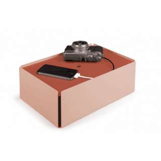 Konstantin Slawinski - Charge Box - kupferfarbenes Leder - beige rot - indoor