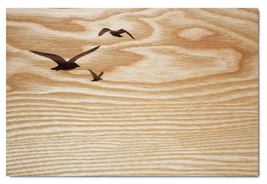 Pension für Produkte - Schöne Aussicht Frühstücksbrett - Esche - Möven - indoor