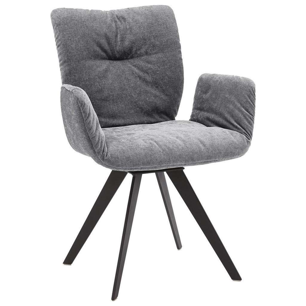 ARMLEHNSTUHL Webstoff Grau, Schwarz