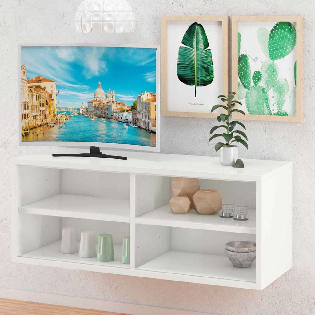 Tiefes Regal in Weiß Skandi Design