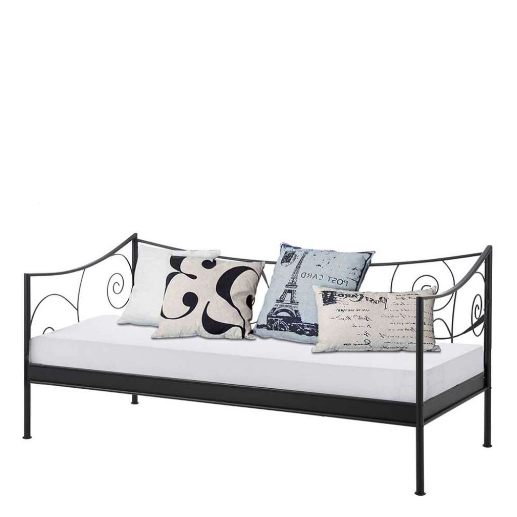 Bettgestell in Schwarz Metall Vintage Style