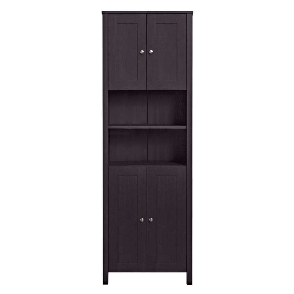 Badhochschrank in Dunkelbraun Landhausstil