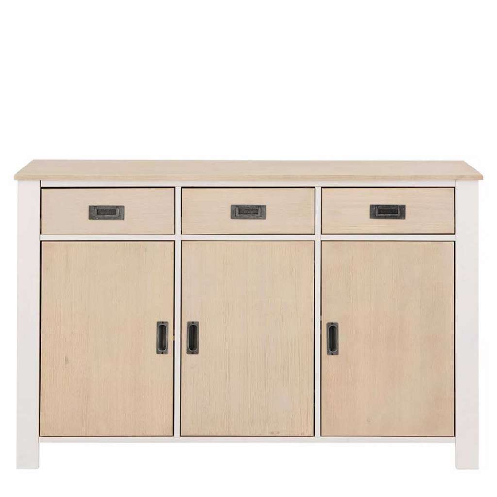 Esszimmersideboard in Weiß Kiefer massiv Skandi Design