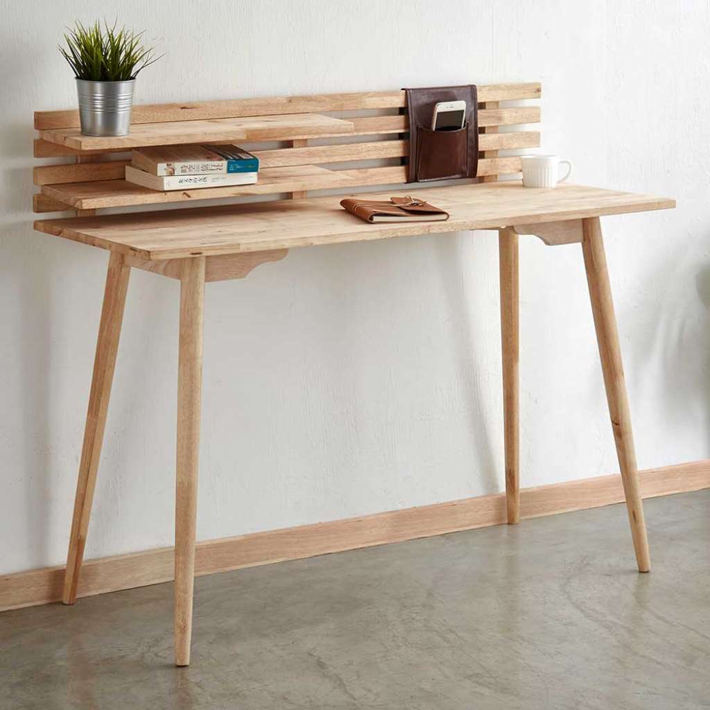 Skandi Design Holz Schreibtisch 120 cm breit rechteckig