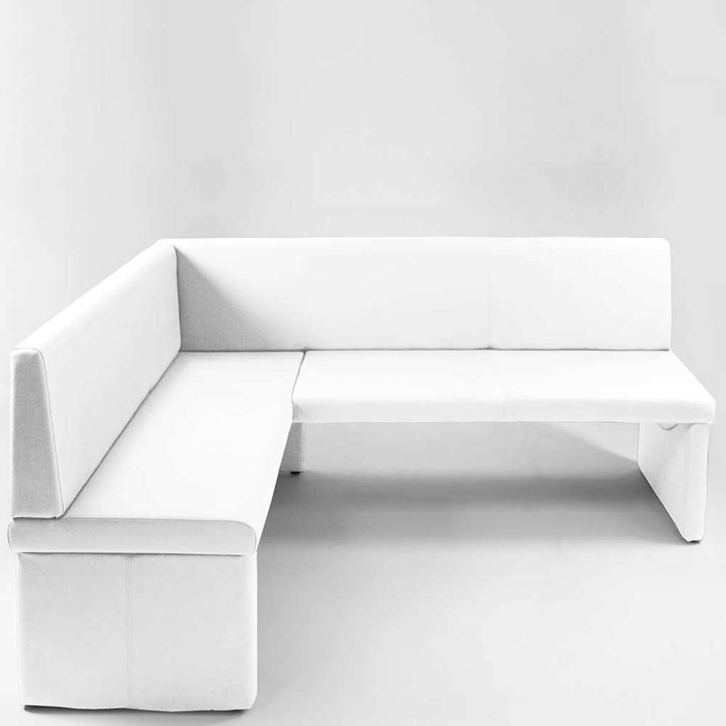 Esszimmer Eckbank in Weiß Kunstleder 200 cm breit