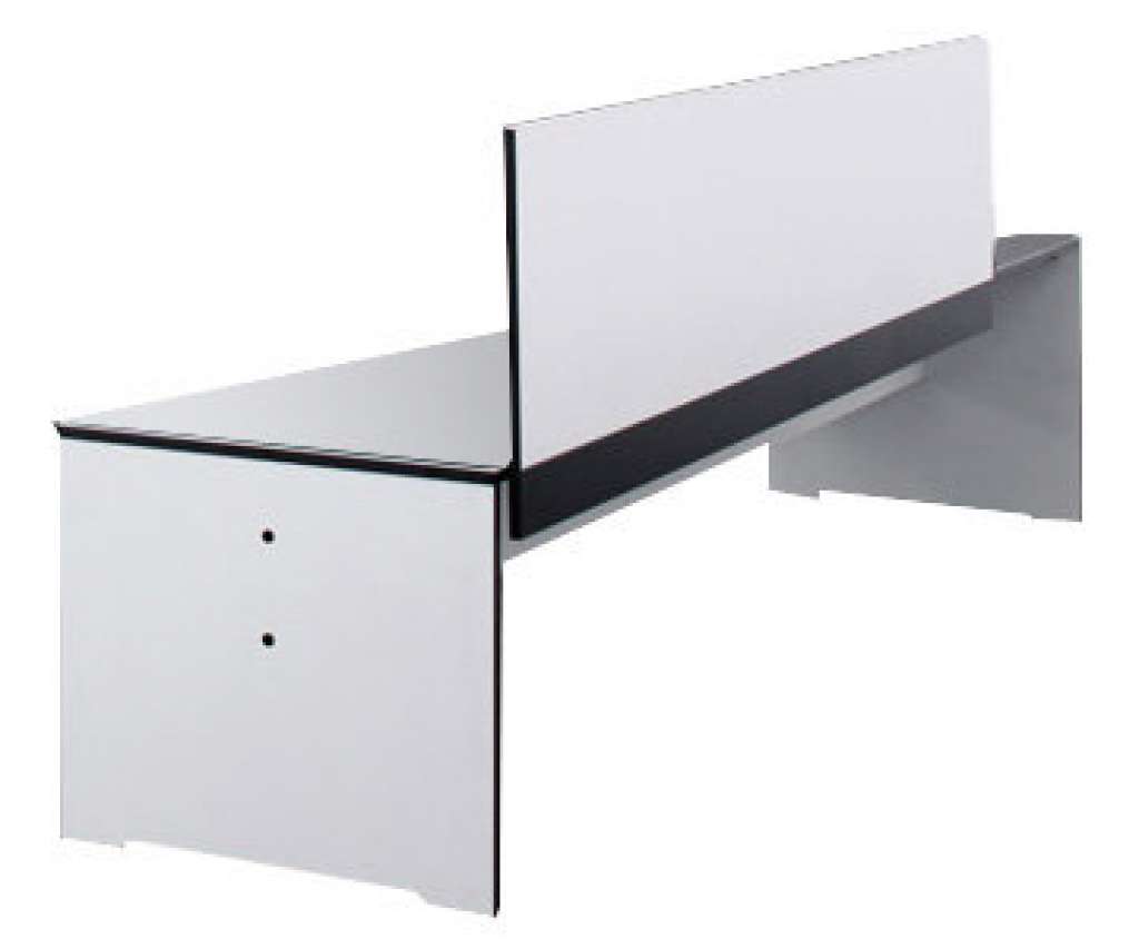 Conmoto - Bank Riva L - mit Rückenlehne 216x50 - wit - indoor