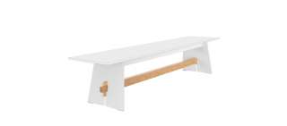 Conmoto - Tension Bank - wit - Traverse aus Teakholz - indoor