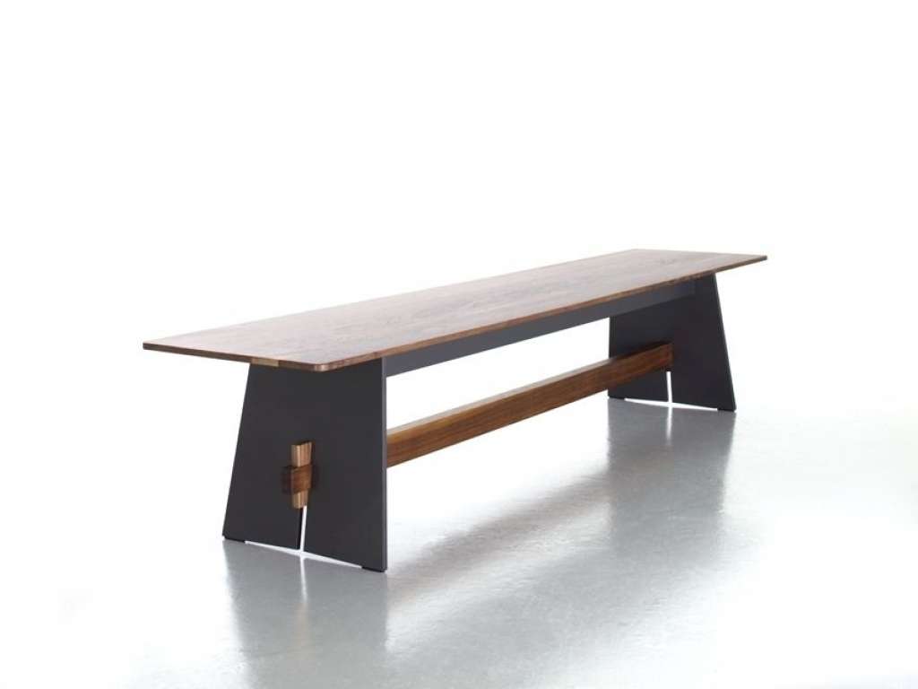 Conmoto - Tension Wood Bank- wit - Nussbaum - indoor