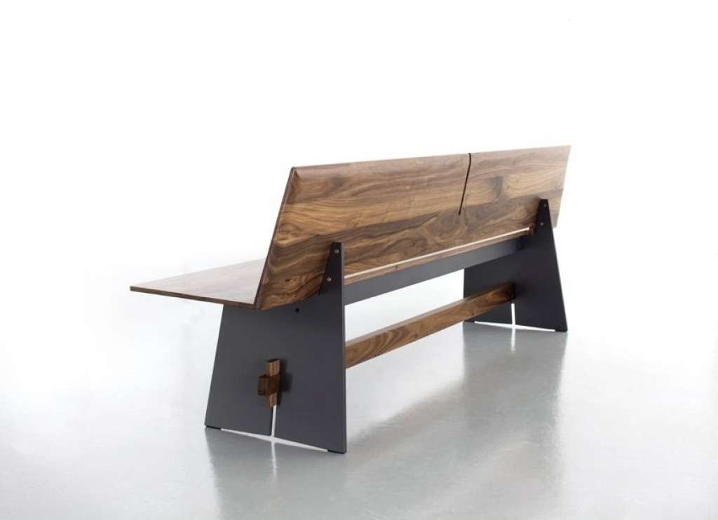 Conmoto - Tension Wood Bank mit Rückenlehne- wit - Eichenholz - indoor