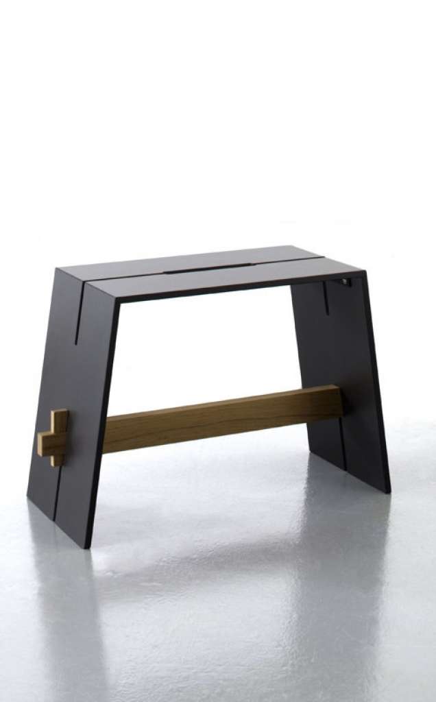 Conmoto - Tension Beistelltisch&Hocker M - anthrazit - Traverse Teak - indoor