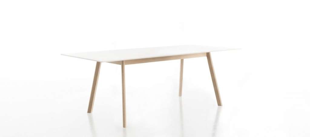 Conmoto - PAD Tisch  - HPL weiß - Eiche weiß - indoor