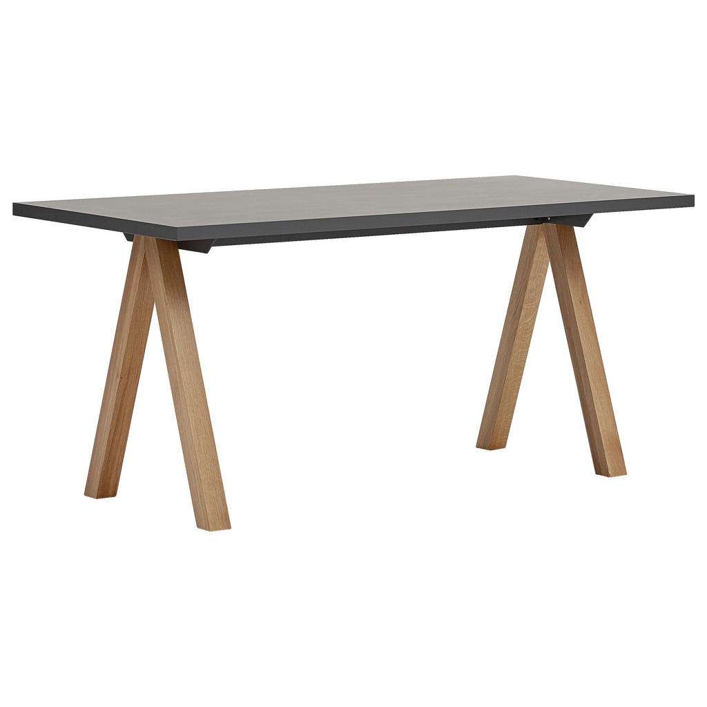 SCHREIBTISCH Eiche massiv Anthrazit, Eichefarben