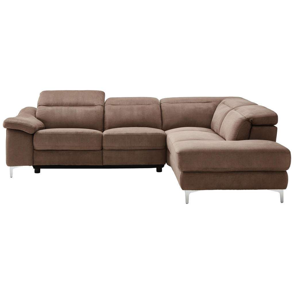 WOHNLANDSCHAFT Braun, Chromfarben Struktur