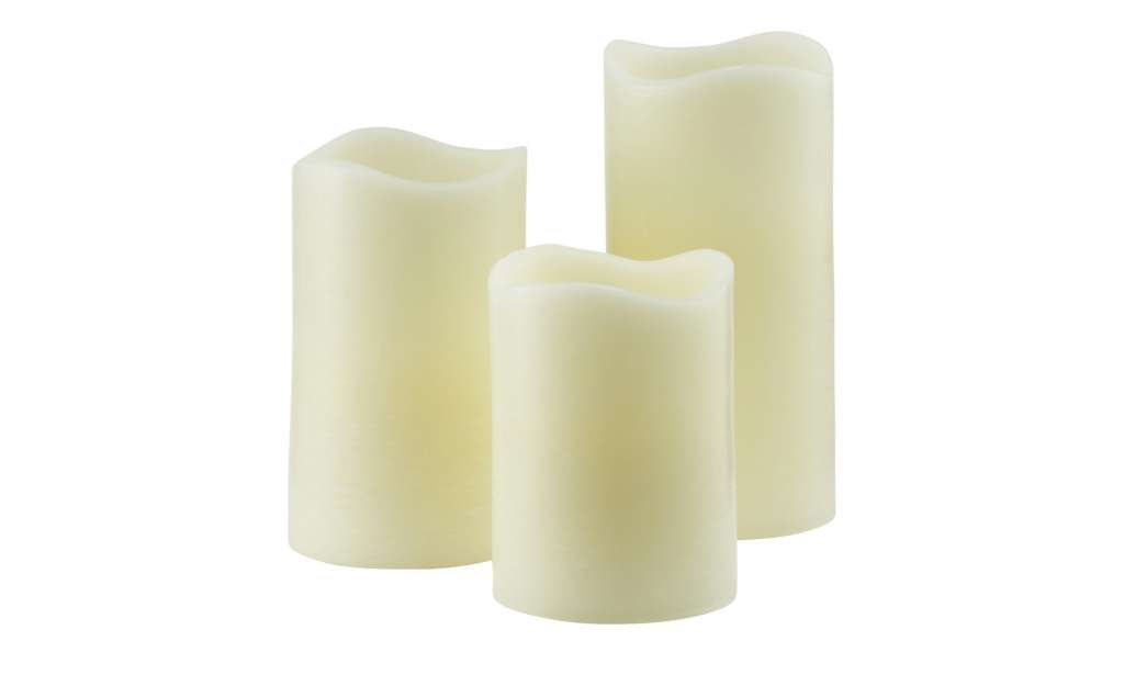 LED Kerze, 3er-Set ¦ beige ¦ Kunststoff, Wachs ¦ Maße (cm): B: 27,5 H: 16,2 T: 8,5 Dekoration > Kerzen & Lichter - Höffner