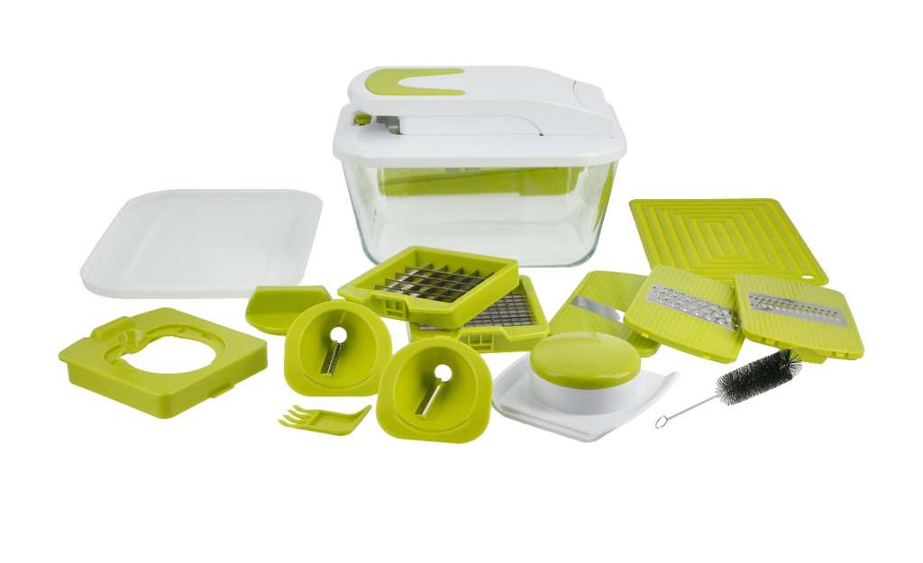 KHG Multischneider ¦ grün ¦ Glas , Kunststoff ¦ Maße (cm): B: 24 H: 18,5 T: 14,9 Küchenzubehör & Helfer > Küchenhelfer - Höffner