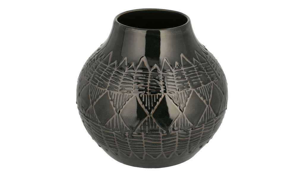Vase ¦ schwarz ¦ Steingut ¦ Maße (cm): H: 27 Ø: 30.5 Dekoration > Vasen - Höffner