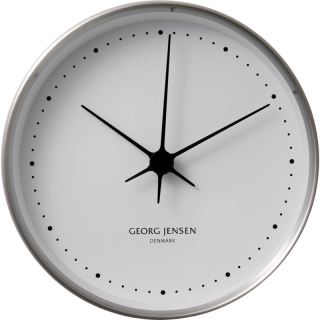 Georg Jensen - Henning Koppel Clock Steel&White Ss, Abs 10Cm - indoor