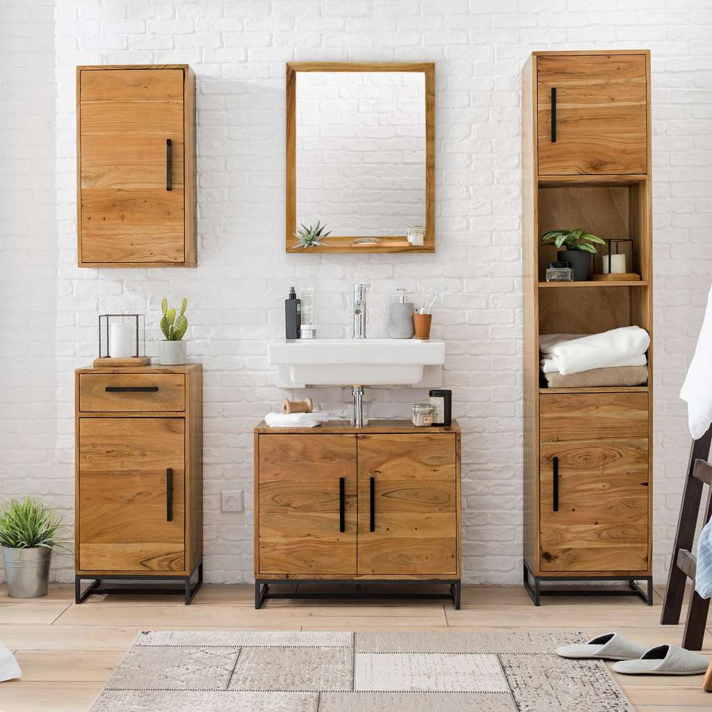 home24 Badezimmerset Woodson I (5-teilig)