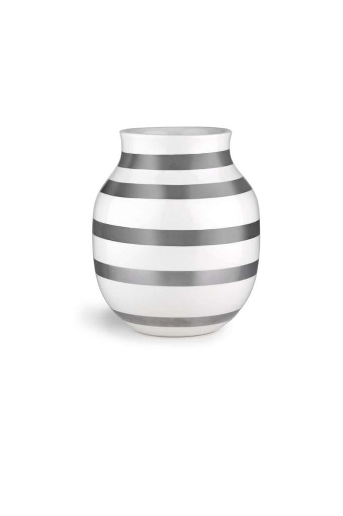 Kähler Design - Omaggio Keramikvase - H200 - silber - indoor