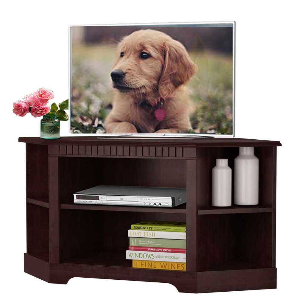 TV Eckschrank in Wengefarben Kiefer Massivholz