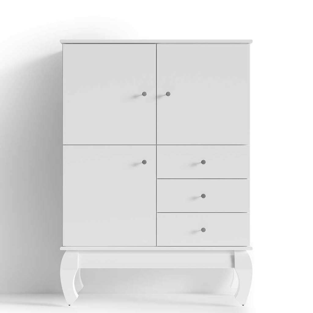 Weißes Highboard 3-türig hochglänzend