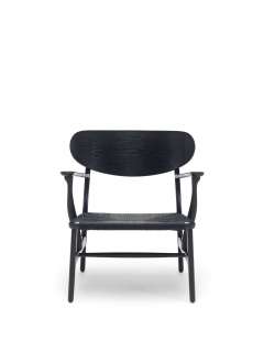 Carl Hansen - CH22 Sessel - Eiche schwarz lackiert - Geflecht natur - indoor