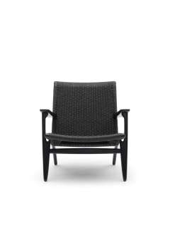 Carl Hansen - CH25 Sessel - Eiche schwarz lackiert - Geflecht natur - indoor