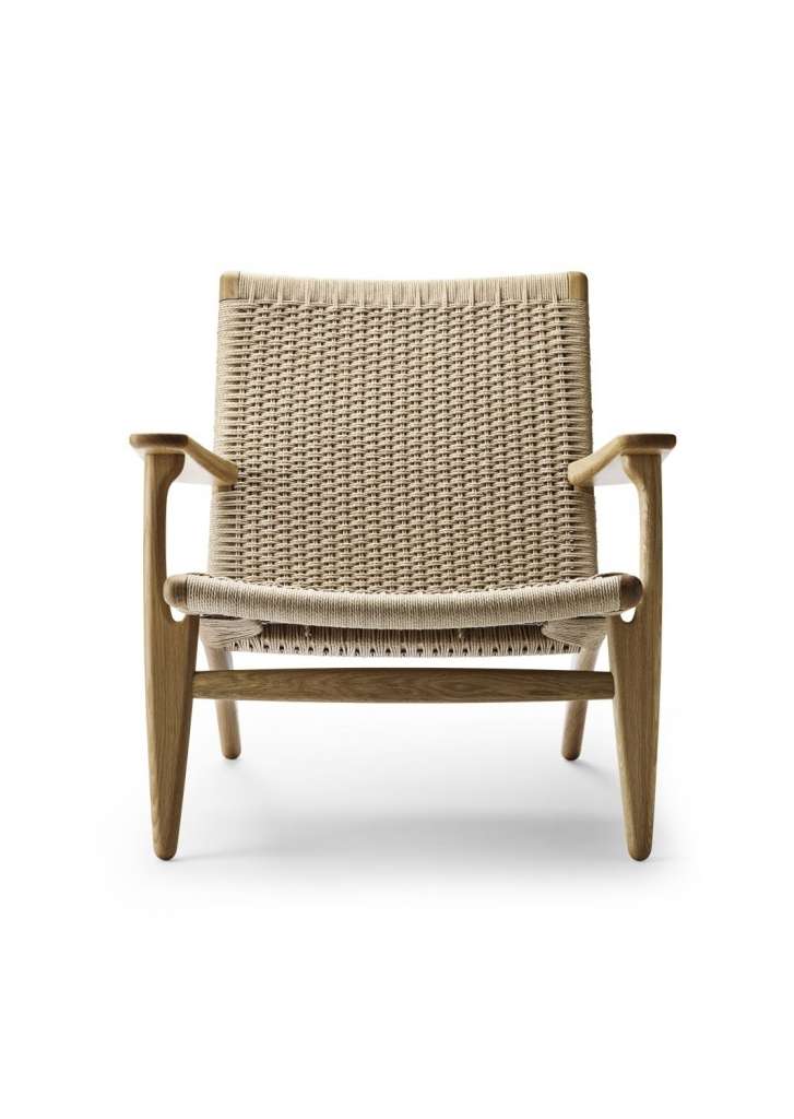Carl Hansen - CH25 Sessel - Eiche lackiert - Geflecht schwarz - indoor