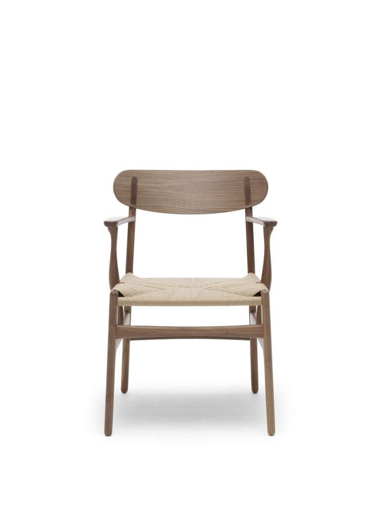 Carl Hansen - CH26 Stuhl - Walnuss lackiert - Geflecht schwarz - indoor