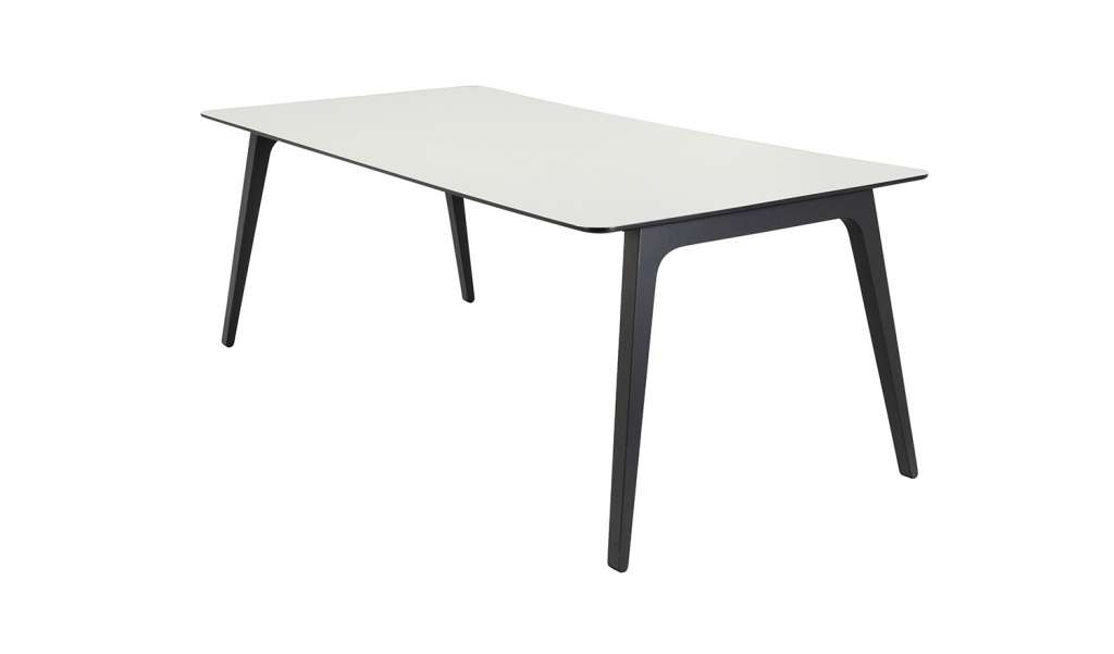 Houe - Gate Tisch - Tischplatte laminate white 65 - 205x90 cm - Gestell black ash - indoor